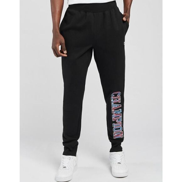 Champion Reverse Weave Men's Joggers Pants King Of Sweatshirts Black Embroidered - Picture 1 of 3